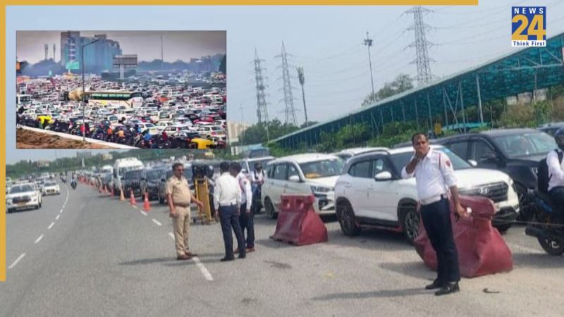Delhi-Gurugram Traffic,Sarhaul Border Traffic Plan, Delhi Traffic Police Initiative,Traffic Jam Solution, NH-48 Traffic Management, Ambience Mall Traffic Congestion, Lane Diversion Trial, Flyover and Underpass Traffic, Peak Hour Traffic Relief, Temporary Lane Setup