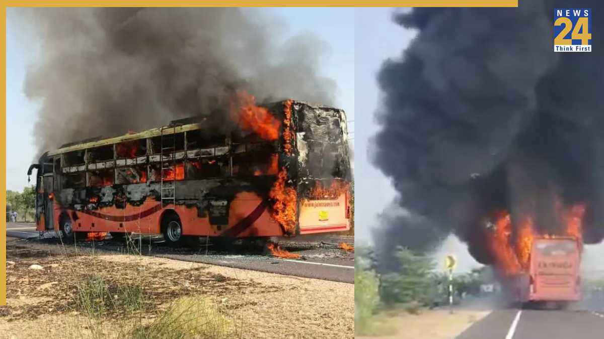 जैसेलमेर में चलती बस में लगी आग