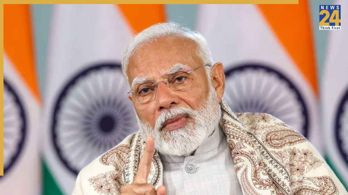 पीएम मोदी ने बिहार में बीजेपी कार्यकर्ताओं को किया संबोधित।