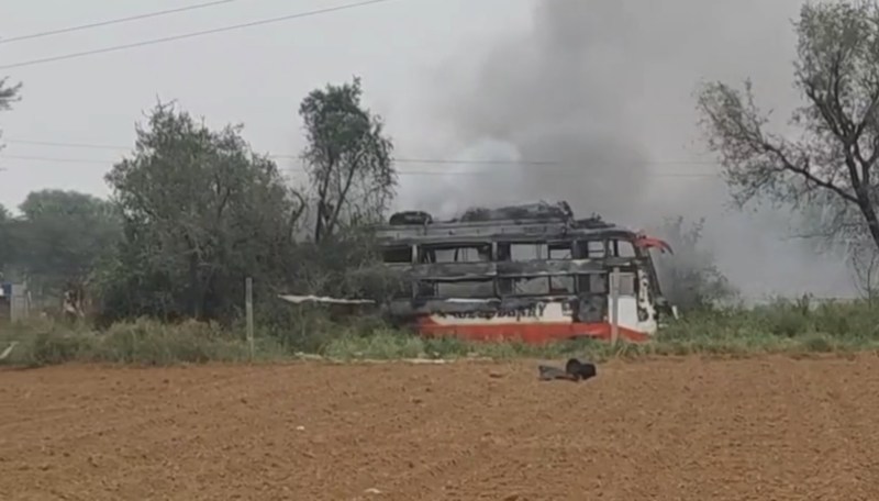 Bus Fire Rajasthan Bus Fire | Delhi Jaipur Highway | Rajasthan