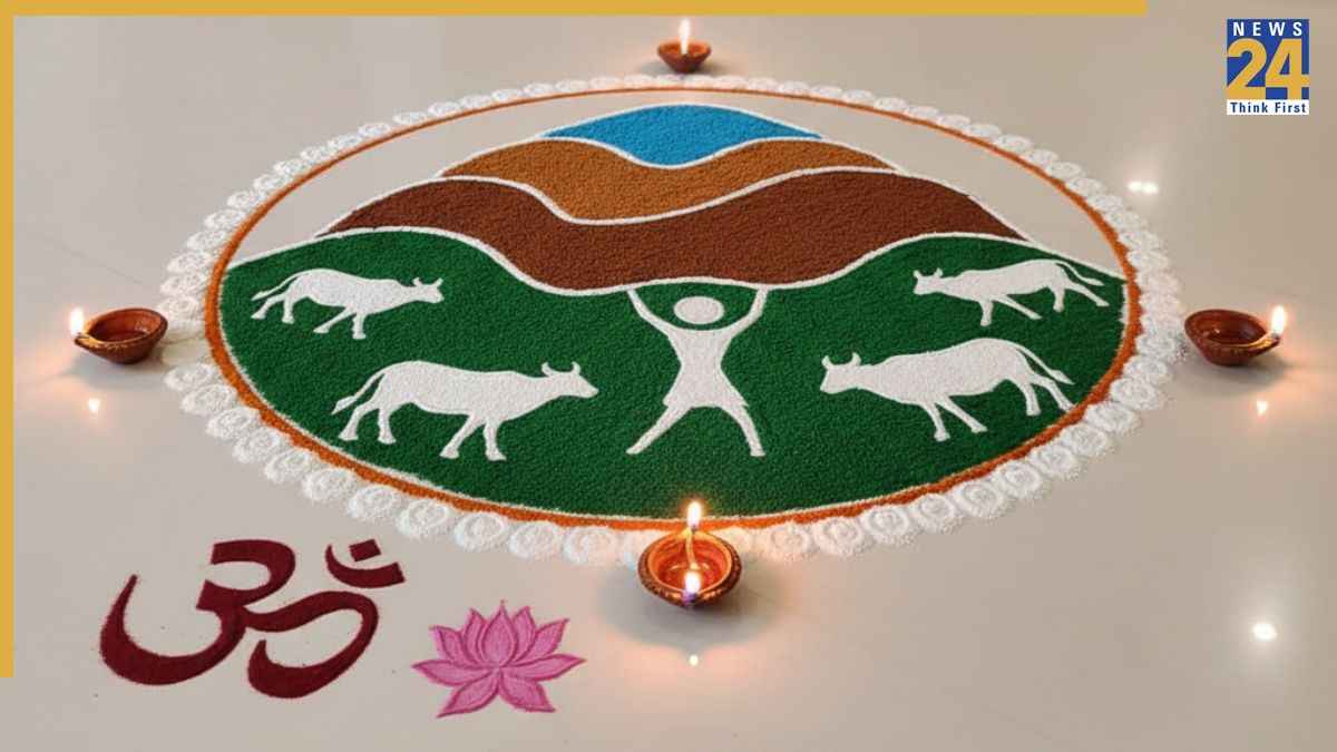 Govardhan Puja Rangoli Design: गोवर्धन पूजा के दिन AI से लें रंगोली बनाने का आइडिया, क्रिएट करें अलग-अलग डिजाइन