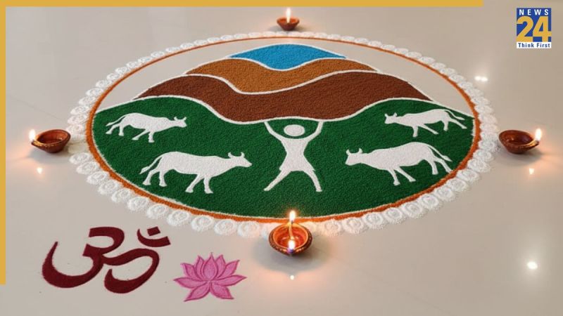 Govardhan Puja Rangoli Design