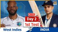 India vs west indies 1st Test day 2 live Update: