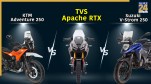 TVS Apache RTX की KTM Adventure और Suzuki V-Strom से सीधी टक्कर.