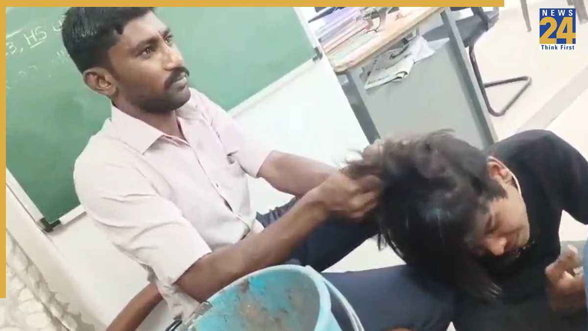 gujrat ke gandhigram ne yuvak ke baal naunche