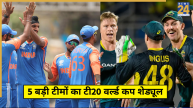 T20 World Cup 5 Big Teams Schedule