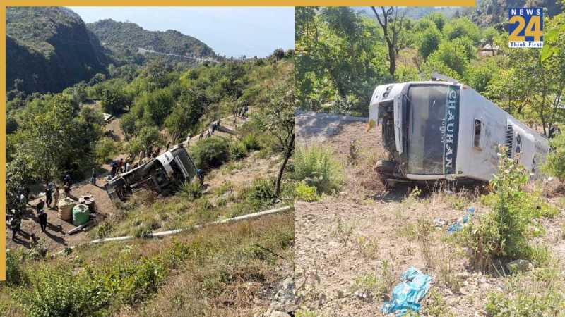 उत्तराखंड के टिहरी में खाई में गिरी बस