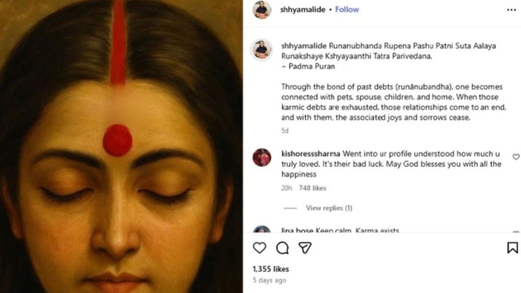 raj nidimoru Ex Wife Post