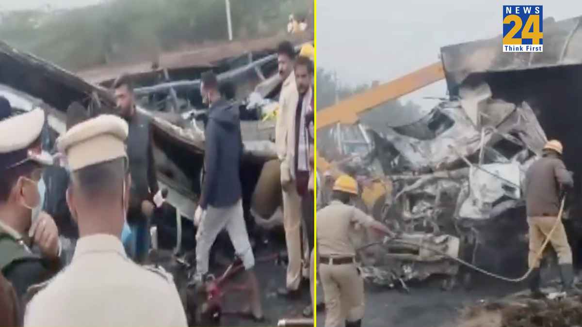 कर्नाटक में बड़ा सड़क हादसा, ट्रक से टक्कर के बाद धू-धू कर जलने लगी स्लीपर बस, 9 लोग जिंदा जले
