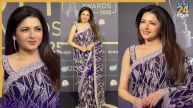 bhagyashree blue saree look viral