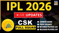 IPL 2026 Auction CSK Full Squad Live