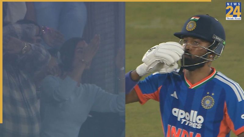 हार्दिक पांड्या फ्लाइंग किस देते हुए