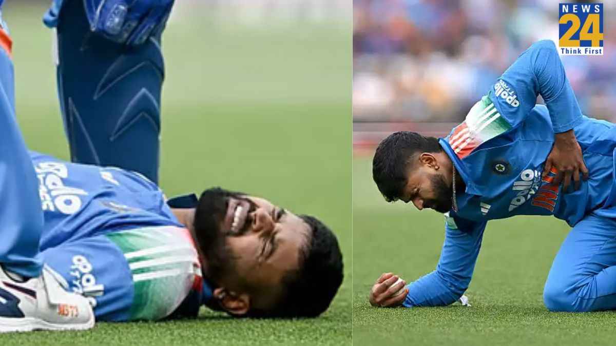 श्रेयस अय्यर चोटिल होकर दर्द से कराहते हुए