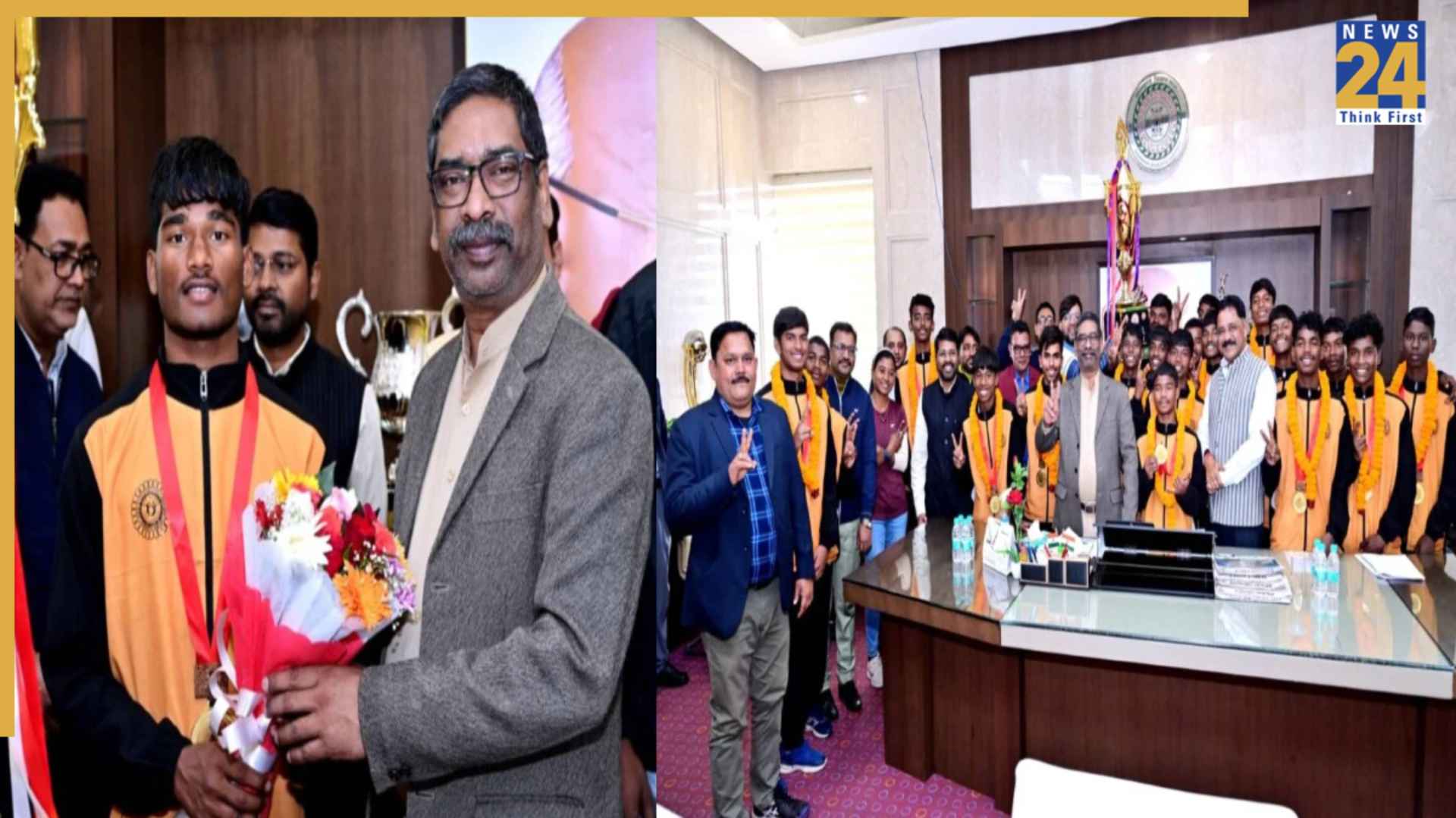 CM Hemant Soren meets Jharkhand U14 Football Team