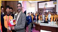 CM Hemant Soren meets Jharkhand U14 Football Team