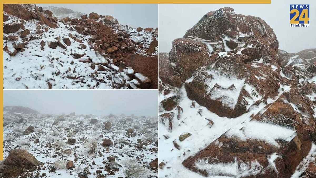 30 साल बाद बदला सऊदी अरब का नजारा, बर्फ की चादर से ढका रेगिस्तान, क्या है वजह?