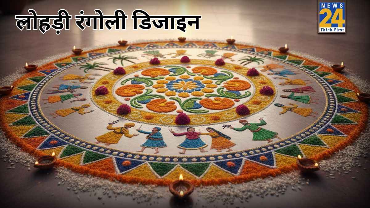 Lohri Rangoli Designs: लोहड़ी पर खूबसूरत रंगोली से सजाएं घर, सिंपल और सुंदर हैं रंगोली के ये डिजाइन