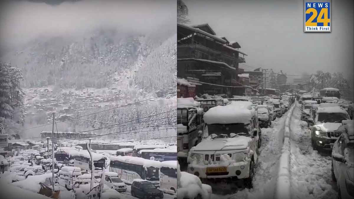 मनाली में भारी बर्फबारी… लगा 16 KM लंबा ट्रैफिक जाम, प्रशासन ने जारी की एडवाइजरी