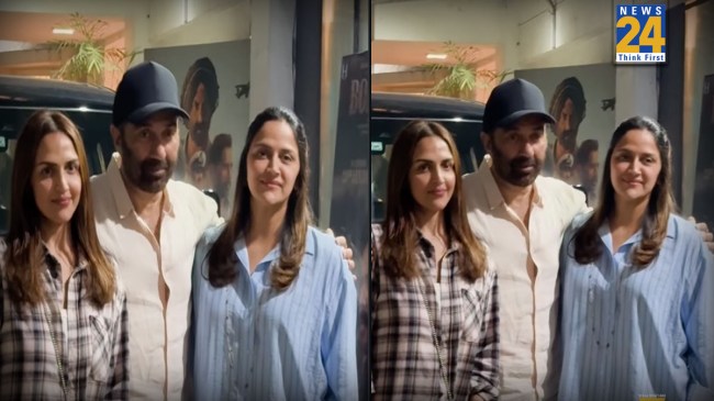 Sunny deol Poses With Esha Deol Ahana