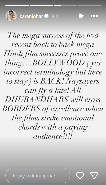 Karan Johar Post