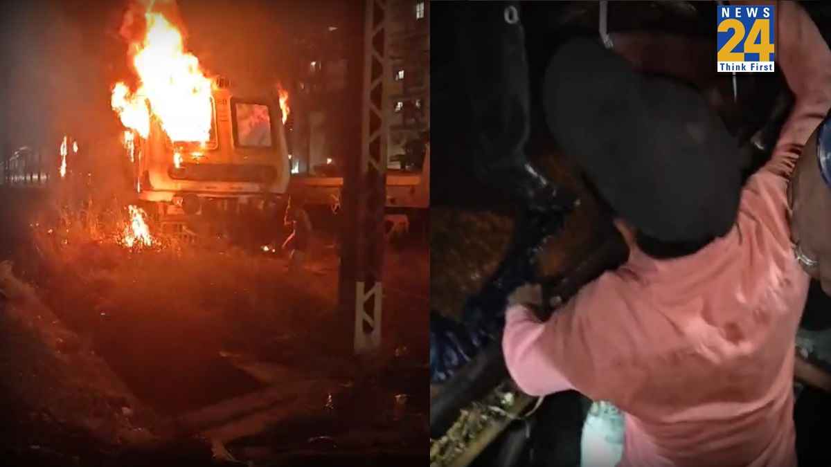 मुंबई की लोकल ट्रेन में लगी भीषण आग, दूर-दूर तक दिखाई दीं लपटें, मध्य रेलवे की सेवाएं प्रभावित