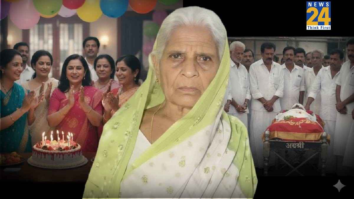 कुदरत का करिश्मा! 103 साल की महिला के अंतिम संस्कार में शामिल लोग, बर्थडे केक खाकर लौटे