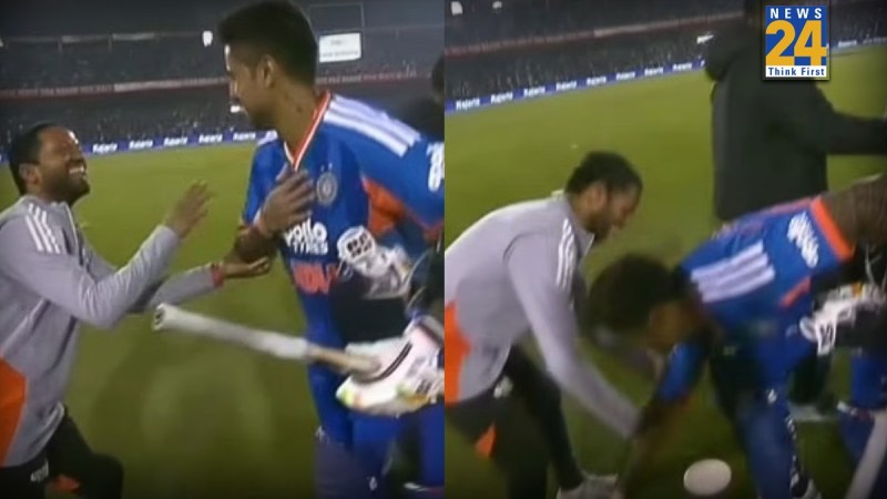 suryakumar yadav touch raghu feet