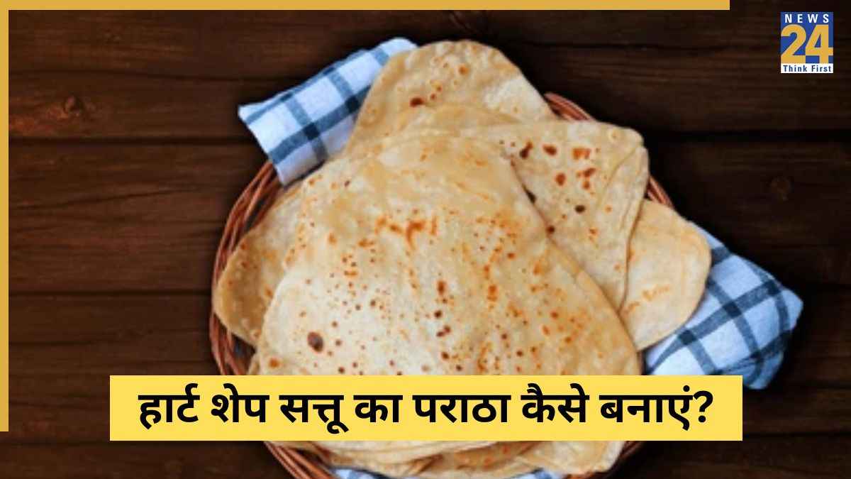 Heart Shaped Sattu Paratha Recipe