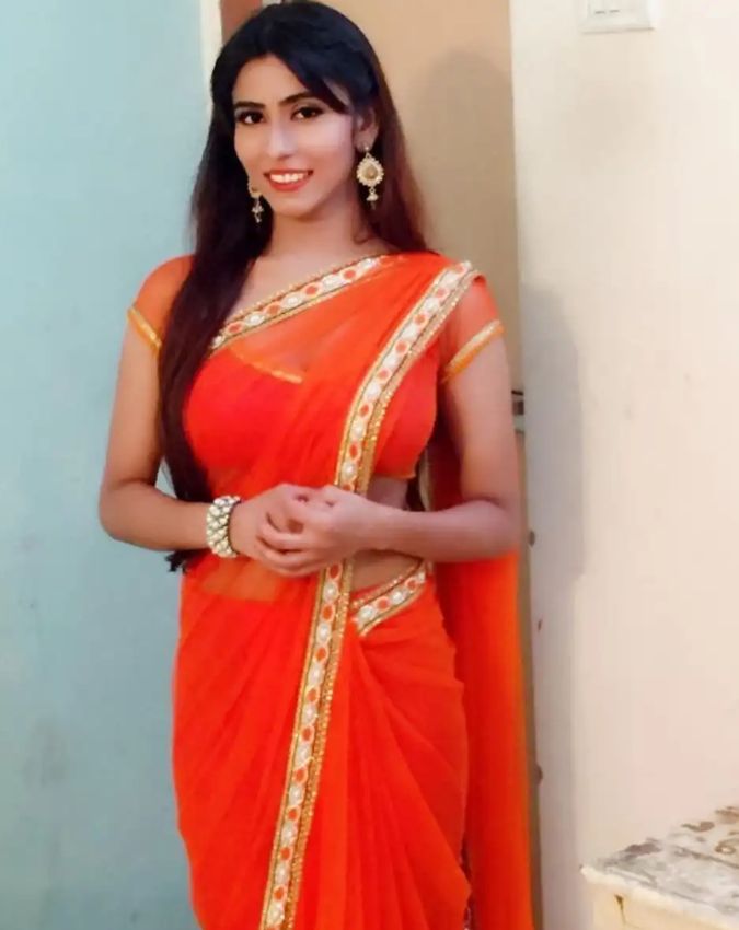 Aushka Rivaba In Saree -1-2-3-4-5-6-7