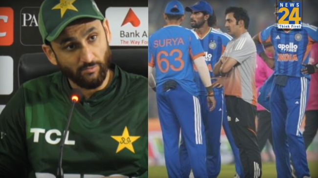 सलमान अली आगा प्रेस कॉन्फ्रेंस के दौरान