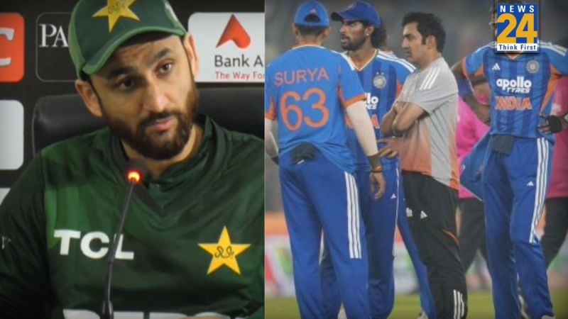 सलमान अली आगा प्रेस कॉन्फ्रेंस के दौरान