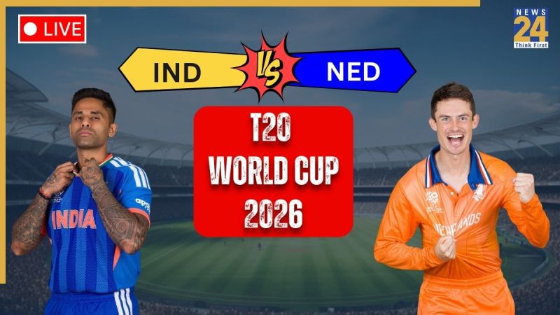 India vs Netherlands T20I World Cup 2026 Live Score