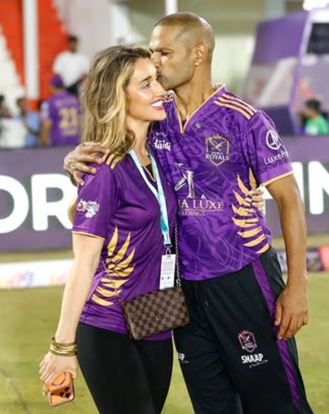 Shikhar Dhawan Sophie Shine -1-2-3-4