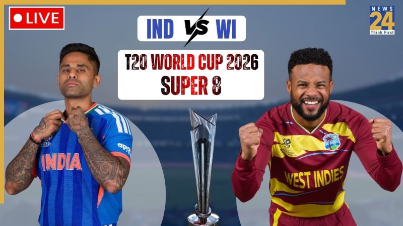 India vs West Indies Super 8 Match Live Score and Updates