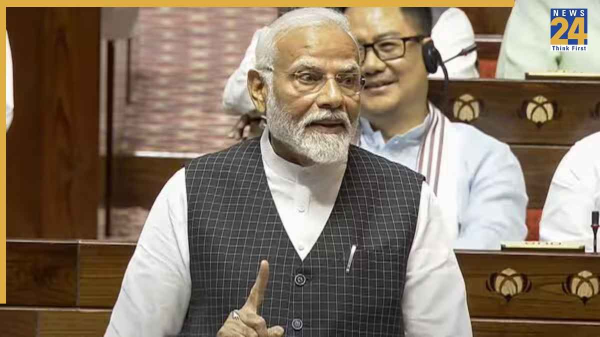 PM Modi at farewell of MPs in Rajya Sabha
