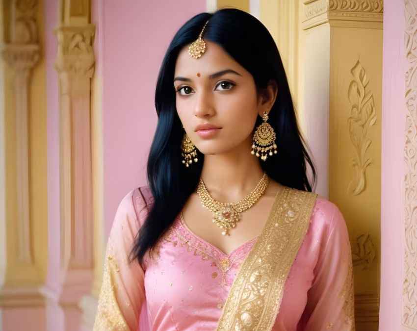 आठवां दिन गुलाबी रंग के कपड़े 