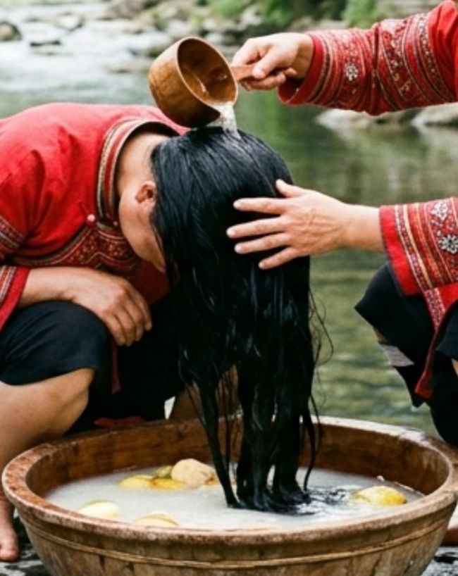 How do the Yao women use rice water-1-2-3-4
