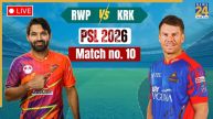 RWP vs KK PSL 2026 Live Score
