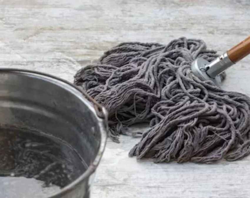 फर्श पर पानी का पोछा