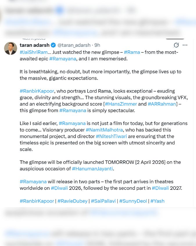 ramayana teaser release-1-2-3-4-5