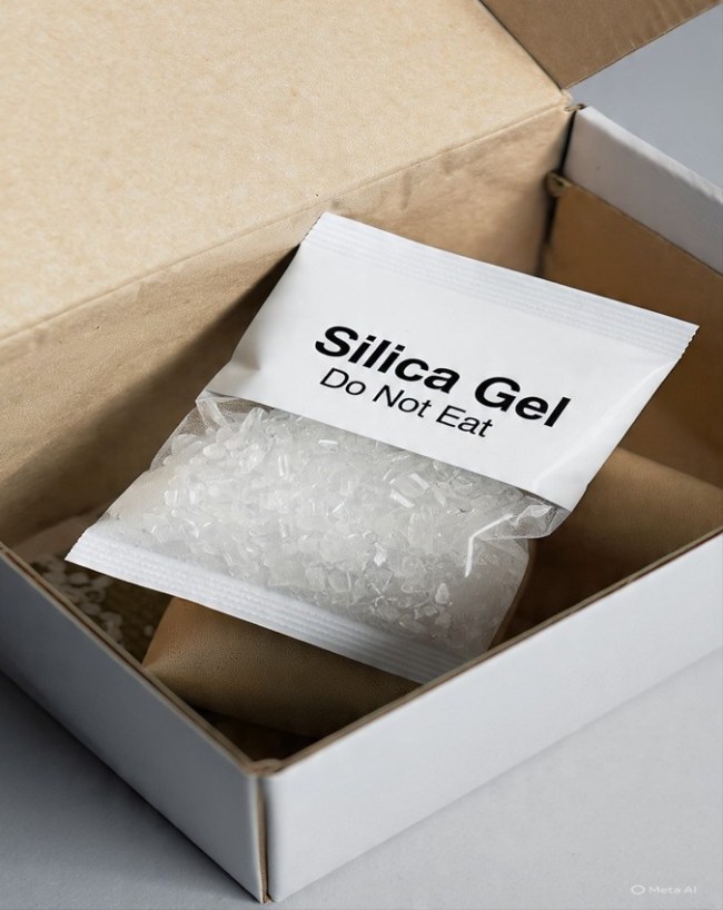 new shoe boxes inside small packet, cilica gel work, new shoe boxes care tips-1-2