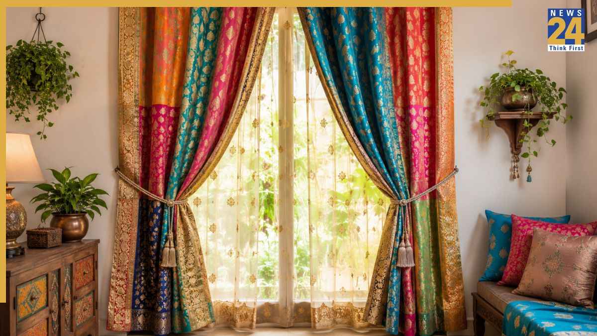 पुरानी साड़ी फेंकने के बजाय ऐसे बनाएं खूबसूरत पर्दे, हर कोई पूछेगा कहां से खरीदे?