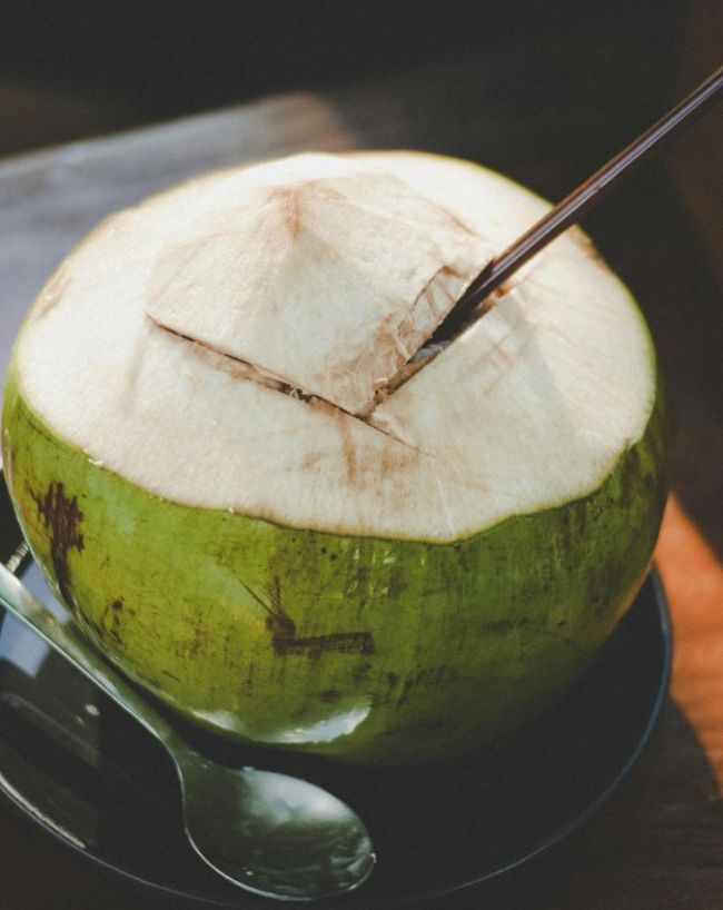 coconut water drinking from coconut-1-2