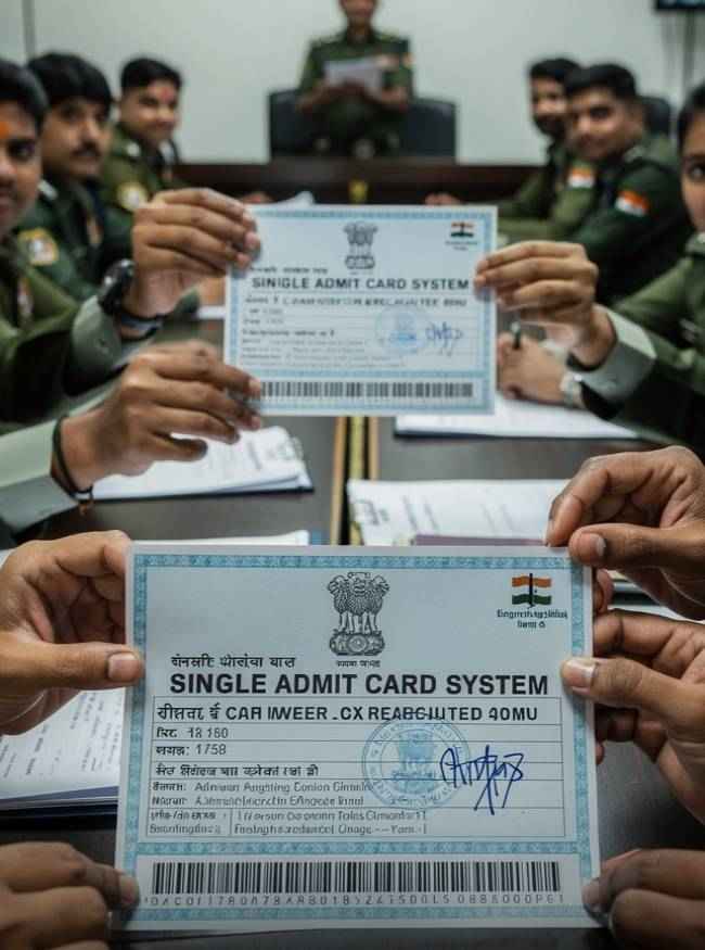 एक जैसे एडमिट कार्ड जारी किए गए