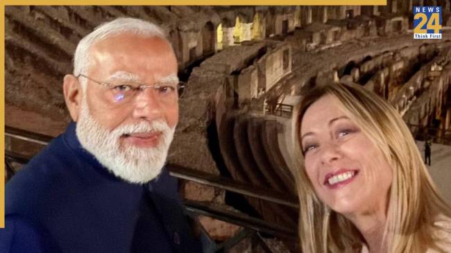 Giorgia Meloni PM Modi Selfie Giorgia Meloni PM Modi Selfie