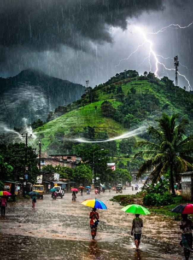 हल्की से भारी बारिश की चेतावनी