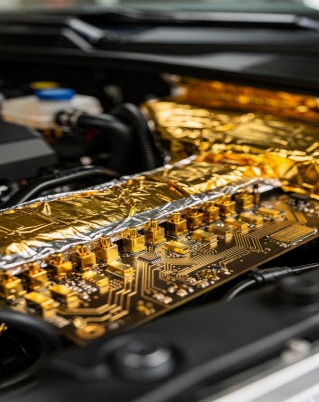 gold use in Bugatti chiron -1-2-3