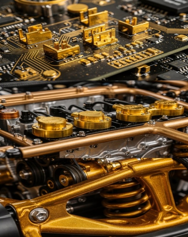 gold use in Bugatti chiron -1-2-3-4-5-6-7