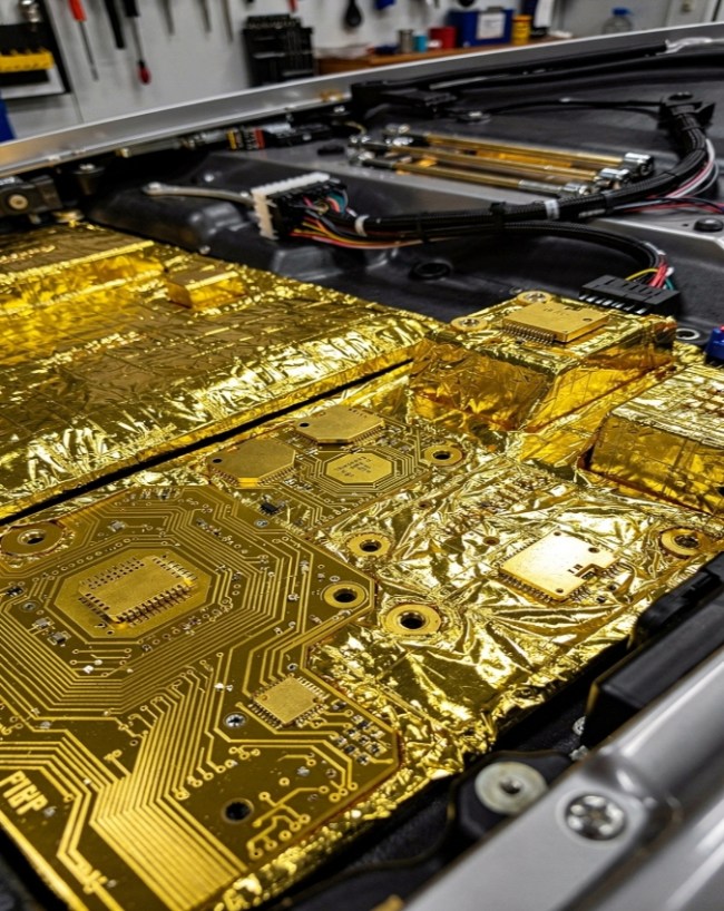 gold use in Bugatti chiron -1-2-3-4-5-6