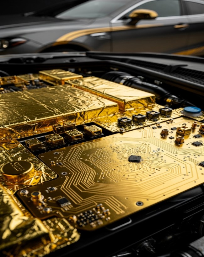 gold use in Bugatti chiron -1-2